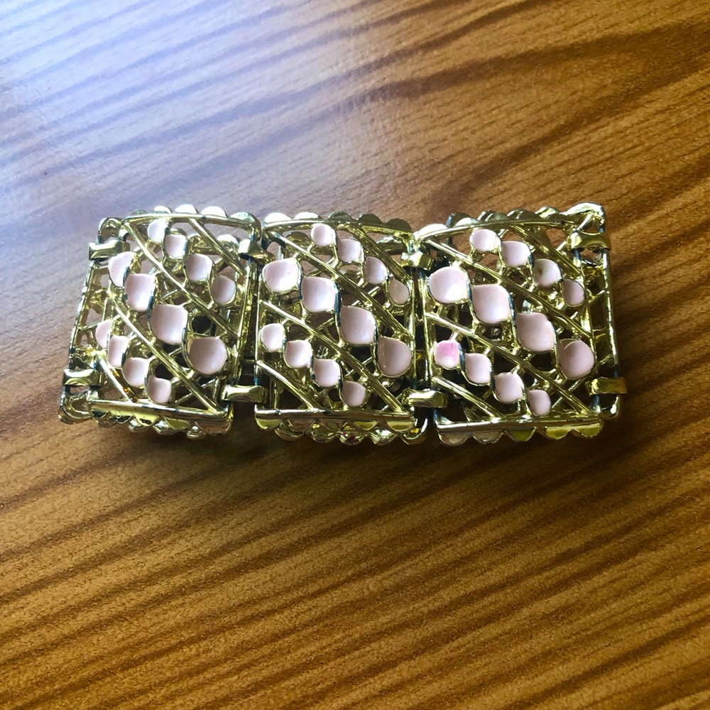 Vintage 80s Open Work Panel Bracelet - Picture 4 of 7